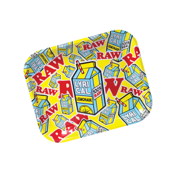 Raw Tin Rolling Tray / Small Mini / Lyrical Lemonade